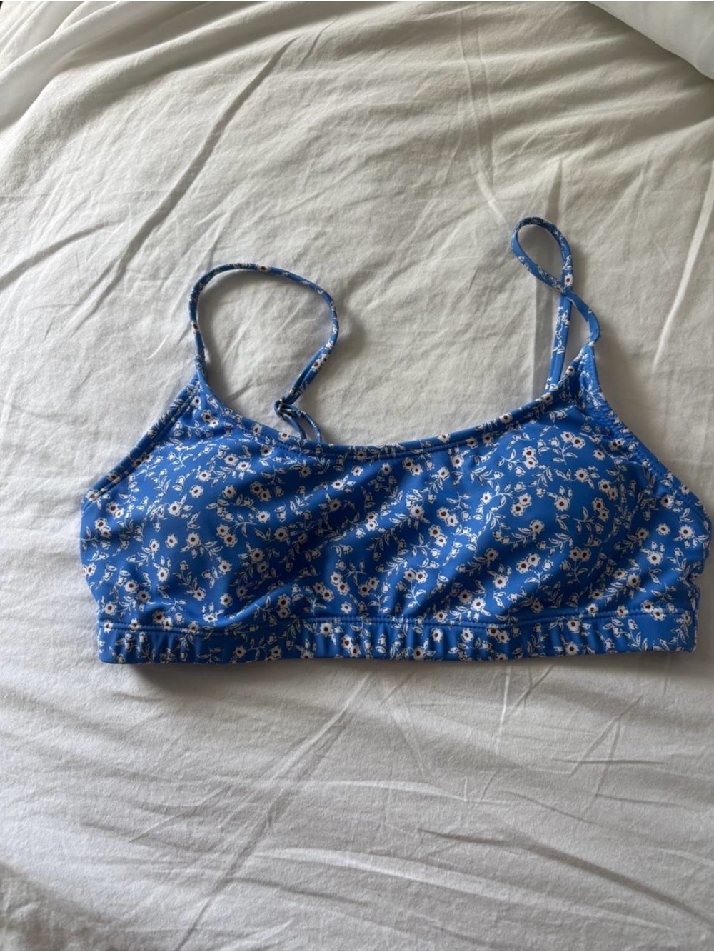 SHEIN Blue Floral Bikini Top